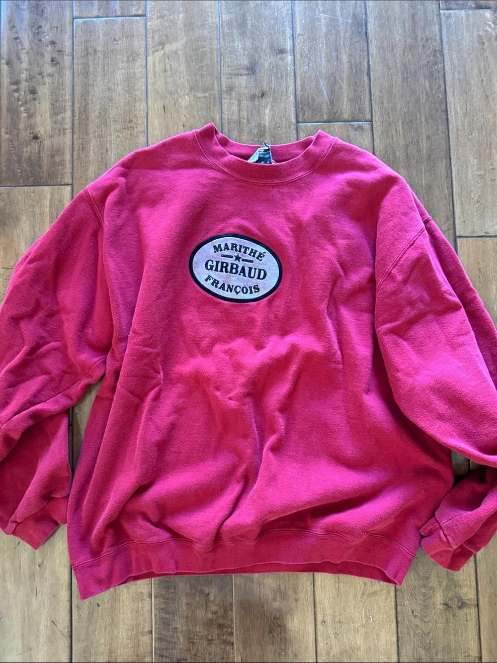 Marithe Francois Girbaud Men's light red Crewneck Sweatshirt LARGE